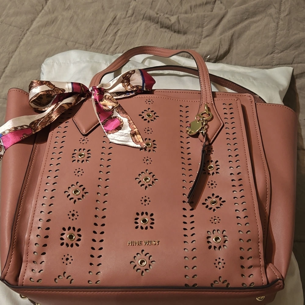Nine West Tote - Include Bag Charm/key chain, Scarf, Dusty
